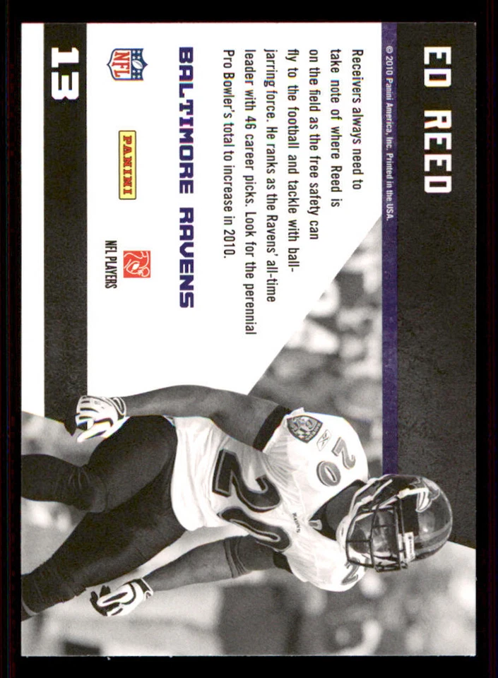 2010 Panini Threads Century Stars #13 Ed Reed - Image 2 of 2