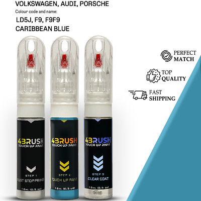 for VW,AUDI,PORSCHE LD5J,F9F9 CARIBBEAN BLUE Touch Up Paint Scratch Repair Kit