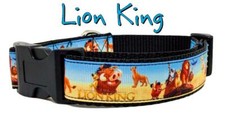 The Lion King Dog collar handmade adjustable buckle collar 1" wide leash fabric