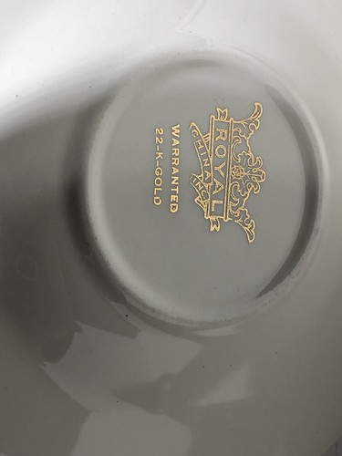 (2) 6” Replacement Royal China Plates Warranted 22K Gold Design - Picture 4 of 4