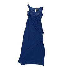 Alex Evenings Women's Navy Sparkle Sleeveless Scoop Neck Lace Evening Dress - 8