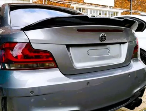 BMW 1 Series Coupe E82 1M Gloss Black Rear Hick Kick PSM Ducktail Spoiler Wing - Picture 8 of 9