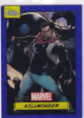 Topps Marvel Chrome 2024 Card No. 16 Killmonger Blue Wave Refractor 49/150