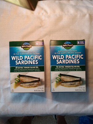 Wild Planet Sardines TWO PACKS OF 6 =12 Cans FAST SHIPPING Best Before Marc 2030