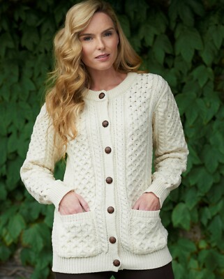Aran Crafts Irish Women's 100% Pure New Natural