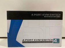 Commutateur KVM 4 Ports Auto Hotkey USB 2.0 avec 4 Set Câble Télécommande Con.