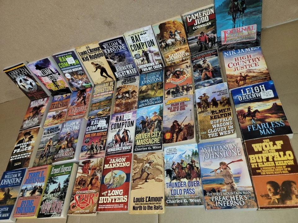 Lot of 10 Zane Grey Louis L'amour Western Paperback Fiction Books MIX UNSORTED Foto 4 de 4
