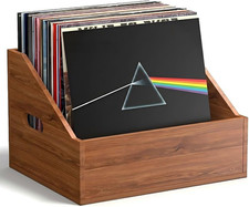 Wood Vinyl Record Storage, Retro Durable Vinyl Crate and Record Holder, Album