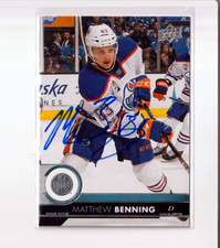 MATTHEW BENNING autographed SIGNED '17/18 EDMONTON OILERS 
