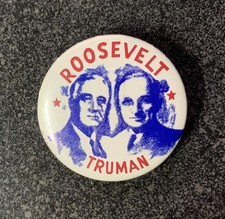 FRANKLIN D. ROOSEVELT / HARRY S. TRUMAN for President 1 3/8" campaign button pin FRANKLIN D. ROOSEVELT / HARRY S. TRUMAN for President 1 3/8" campaign button pin
