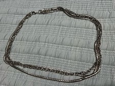 VTG Y2K Silver Tone Heavy 3 Strand Chain Hip Waist Belt