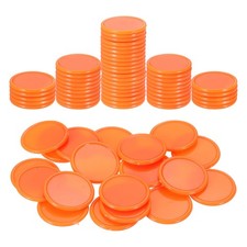 100Pcs 1" Poker Chips, Bingo Chips Learning Counters, Orange