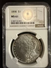 1898 P Morgan Dollar NGC MS61 UNCIRCULATED $1 Coin BUY IT NOW! Nice Toning Obv