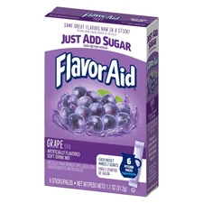 Flavor Aid 1.1 oz. GRAPE Soft Drink Mix 6-Pitcher Packs Makes 2 Quarts BB 4/2027