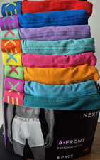 Next 8 Pack A Boxer Frontali Cotone Elasticizzato Multicolore Medium 33-35" Prezzo di listino 42€