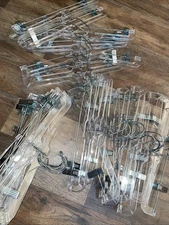 14" Clear Plastic Skirt Pant Clothes Hangers W/ Clips [33PACK] [HEAVY DUTY]