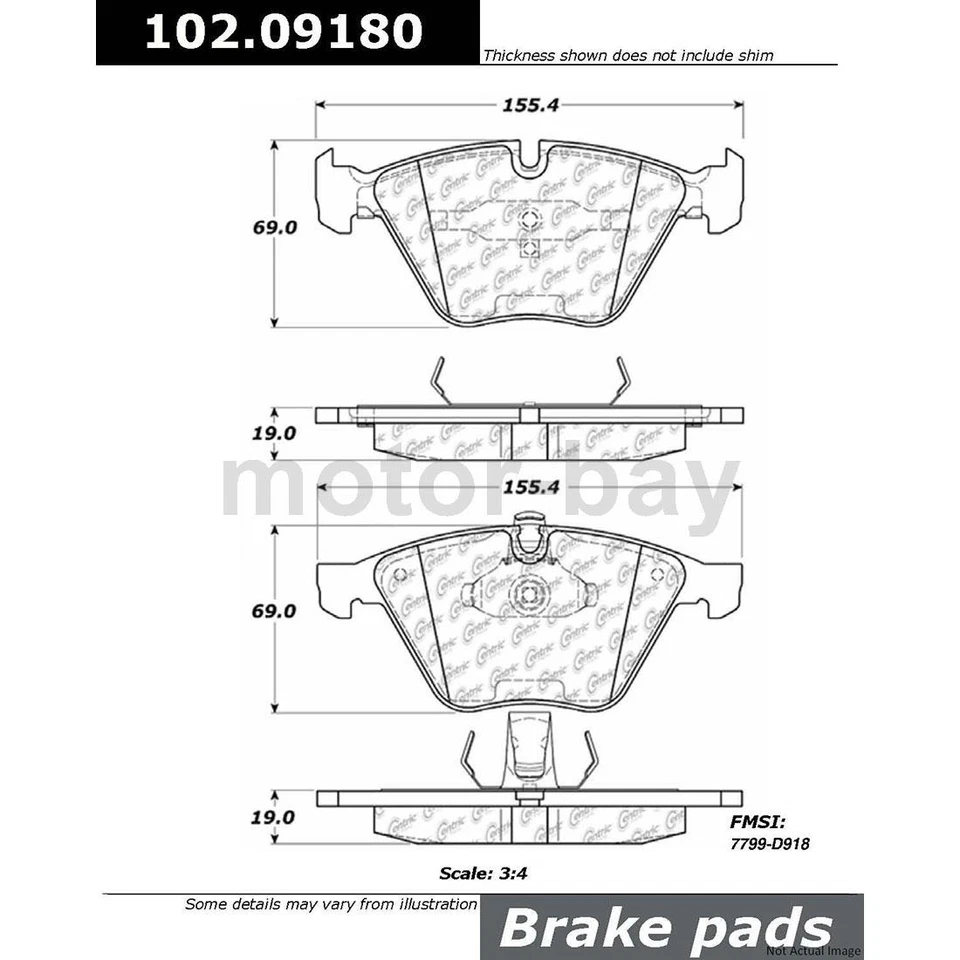 Kit de rotores de freno de disco delanteros y pastillas metálicas para BMW 545i C-Tek 2004 2005 Foto 4 de 4