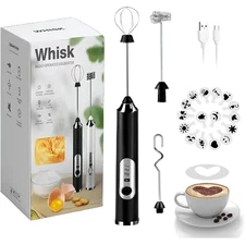 Electric Milk Frother Handheld Whisk Mixer Stirrer Coffee Egg USB Rechargeable