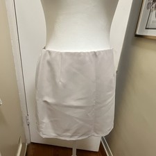 Sincerely Jules Women's Beige Solid Mini Skirt Short Length Zip Zipper Size M