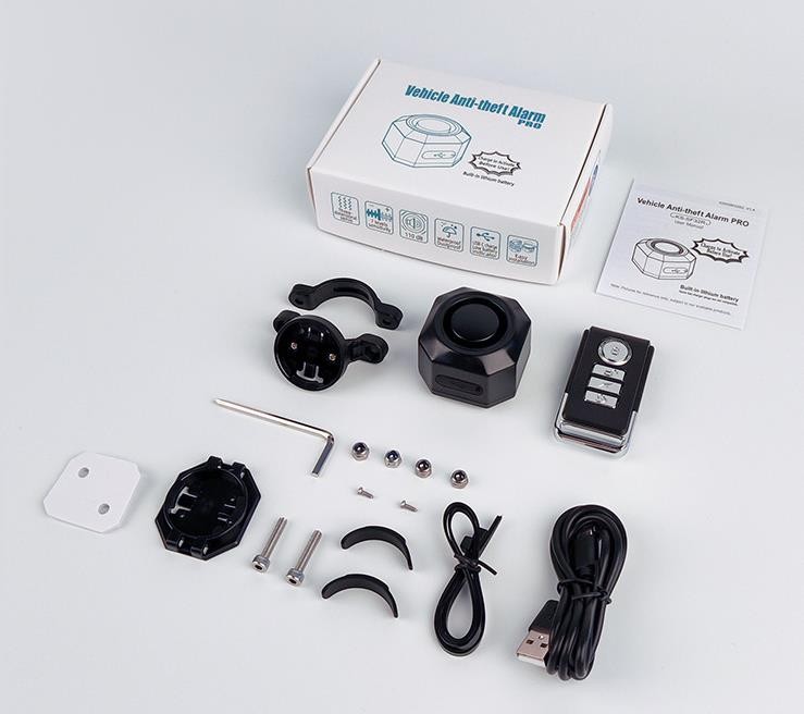 Rechargeable Wireless Anti~Theft Vibration Motorcycle Bike Security Alarm Remote