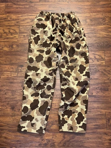 Vintage Cabela's Men's Brown Duck Hunting Camo Pants Size M Gore-Tex USA