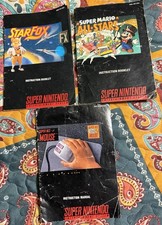 vintage LOT OF 3 SUPER NINTENDO ENTERTAINMENT SYSTEM INSTRUCTION MANUAL mario