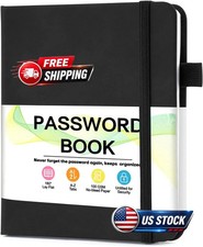 Password Book with Individual Alphabetical Tabs, 4"X5.7" Small Password Notebook