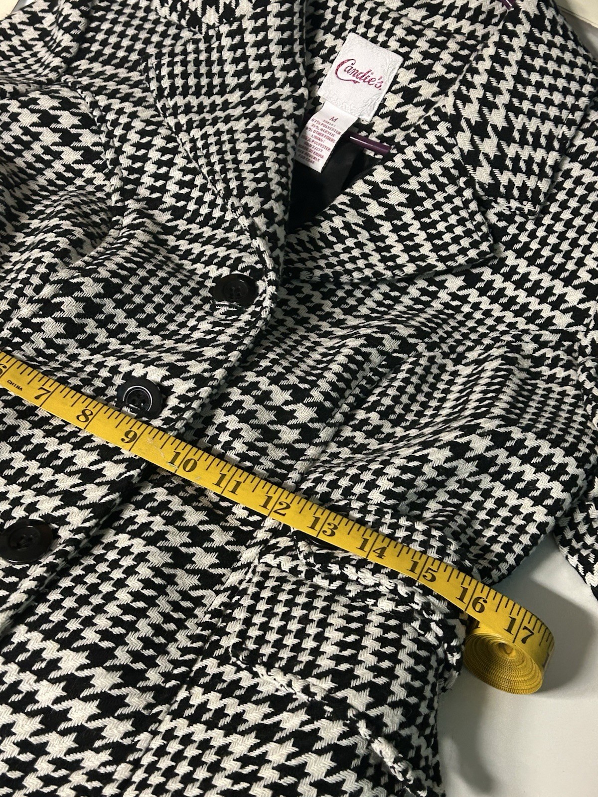 Candies Houndstooth Textured Structured Medium Ja… - image 6