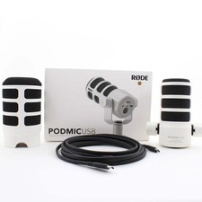  OPEN BOX GOOD  RODE PodMic USB and XLR Dynamic Broadcast Microphone White 