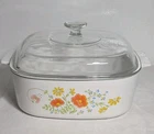 Vintage Corning Ware A-84-B WildflowerPoppy Casserole Dish 4 Qt Pyrex Lid  A-12C