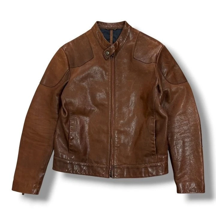 Giorgio Armani Leather Outer Shell Brown Coats, Jackets & Vests