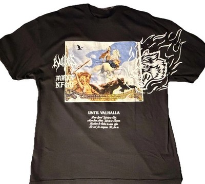 Wolves Until Valhalla Limited Edition Graphic Black Men's L T-Shirt Short Sleeve