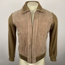 Vintage Repage Jacket Leather Suede Sweater Sears Rockabilly 60s 70s Mens Small