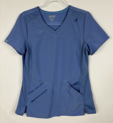 Scrubstar Performance Scrub Top Size S Ceil Blue Pockets WM877A Medical Nursing