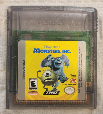 Monsters Inc Nintendo Game Boy Color Video Game Cartridge 2001 Tested THQ