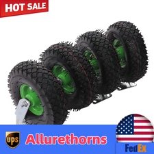 Heavy Duty 10 inch Caster Wheels 4 Pack Rubber Swivel Caster Inflatable Wheels