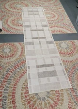 Ruggable None tuffed Traditional Nuetral Striped Runner Rug 2.5 × 10 Ft. NO PAD