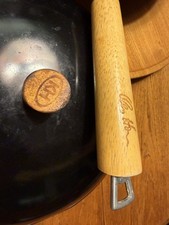 Classic Ken Hom Carbon Steel Wok, large, 35cm, Natural Patina wood Handles used