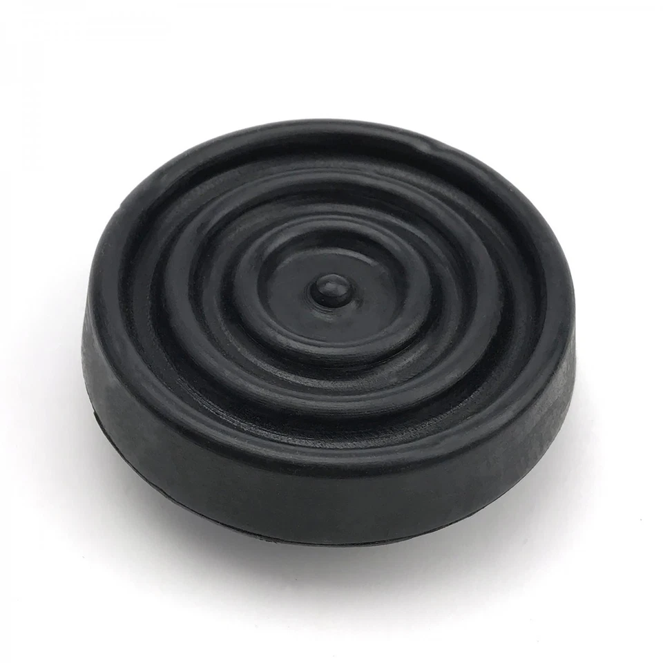 ROUND RUBBER BRAKE PEDAL PAD 3.25" DIAMETER WITH 1.5" MOUNTING STUD HOT ROD  - Image 2 of 3