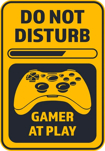 Gaming Gamer Area Do Not Disturb Sign Self Adhesive Vinyl Sticker