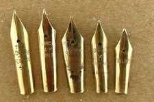 5 Smaller 14K Gold Fountain Pen Nibs ~ 1.14 Dwt ~ $140 in Scrap 12/25 ~ All Good