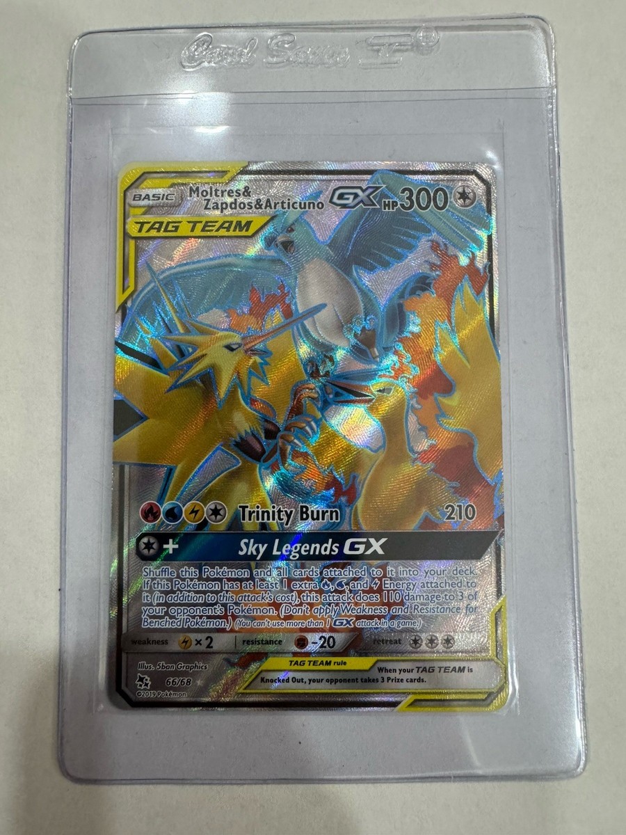 Moltres & Zapdos & Articuno GX 66/68 Hidden Fates Rainbow Rare