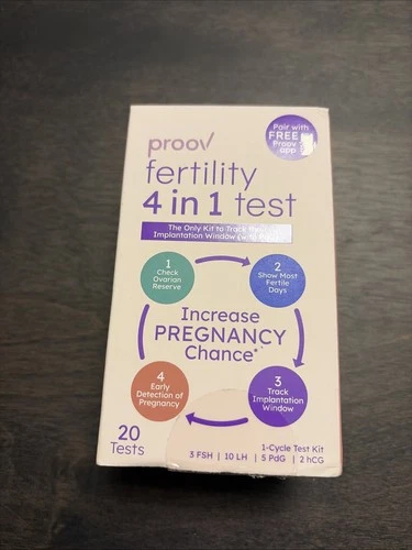 Proov Fertility 4 in 1 Test Increase Pregnancy Chance 20 Test Exp 08/31/26