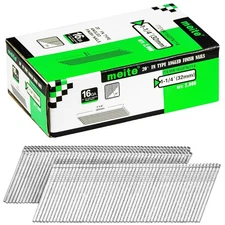 meite 16 Gauge Angled Finish Nails  Galvanized Finish for Cabinet Baseboard