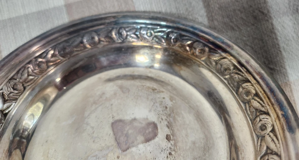 Reed & Barton Classic 1204 Cuenco/Plato Tuerca Plato Sin Pulir 5 1/2 pulgadas Foto 3 de 4