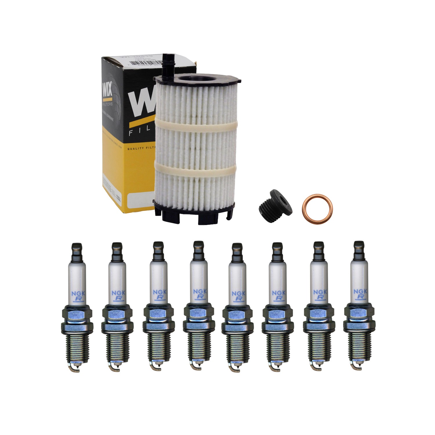 Wix Engine Oil Filter  NGK 8 Laser Platinum Spark Plugs kit for RS5 4.2L V8 Gas