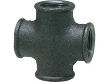 Tempergussfitting, schwarz Kreuz-Stück 90°, 3/8'' IG Typ 180