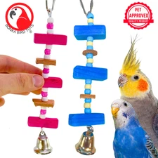 Bonka Bird Toys 1076 Mini Block Melodic Wood Plastic Chew Peck Parrot Cage Toy