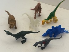 Lot of 7 Dinosaur Toy Figures Stegosaurus Triceratops T-Rex Raptors Unbranded 4  