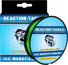 Reaction Tackle Ice Monofilament Fishing Line 8LB (1000 yards), Hi Vis Green 